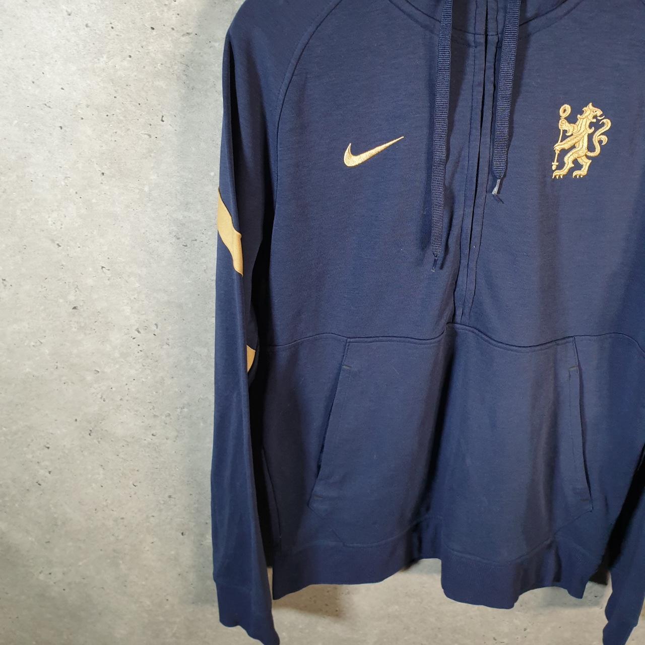 Vintage Nike Dri Fit USA Hoodie Men’s Medium Navy Blue Swoosh Y2K Full Zip