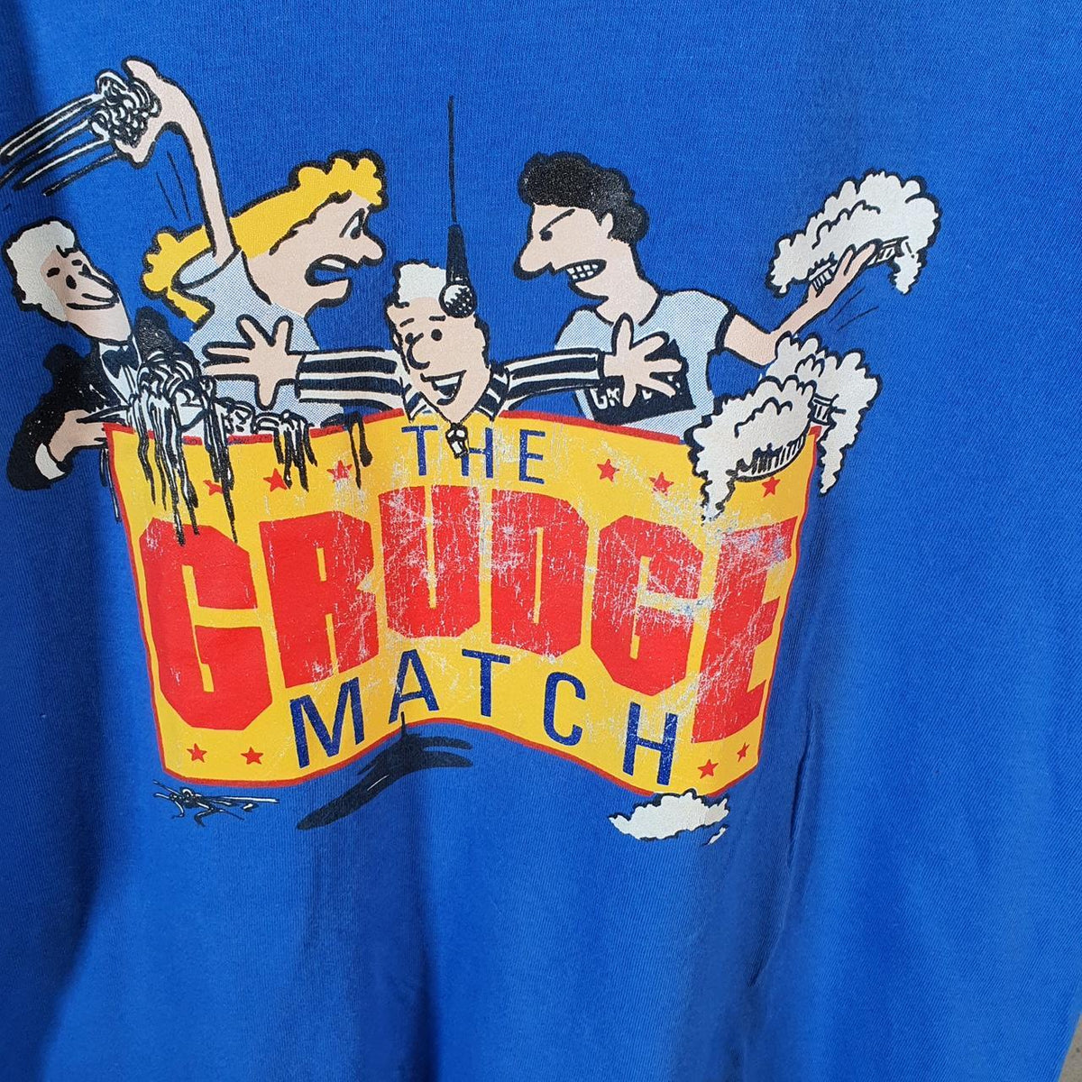 Vintage Stedman The Grudge Match 90s USA Single Stitch T Shirt Men’s Medium Blue C9455