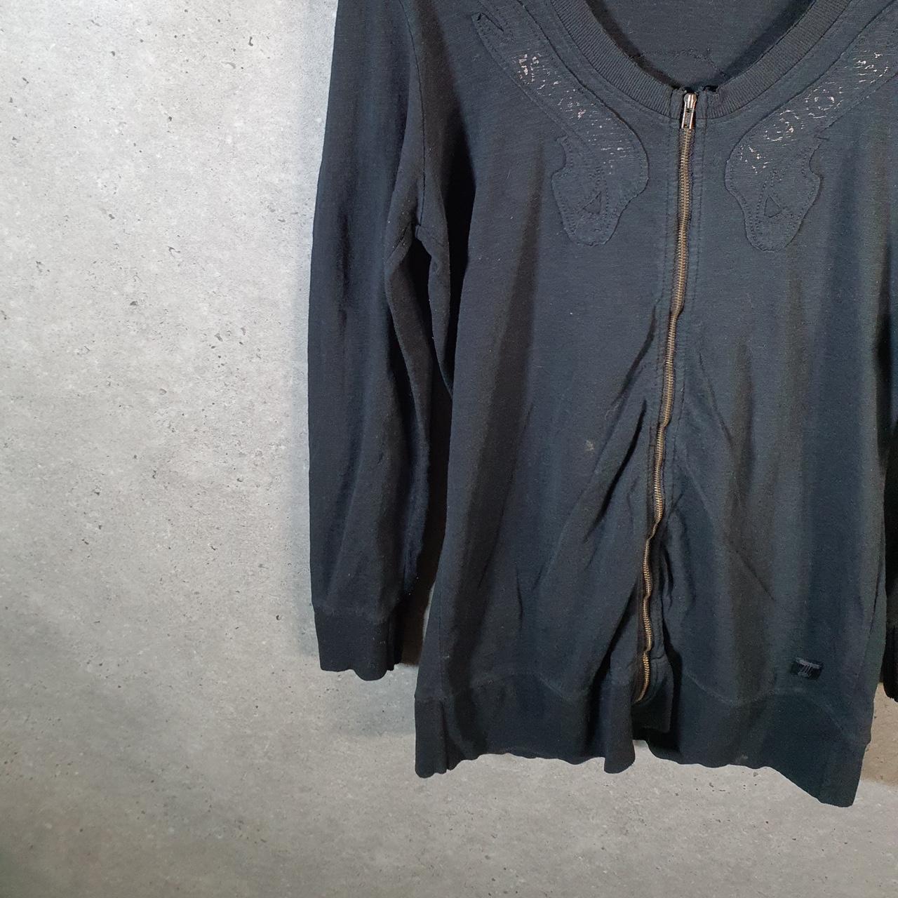 Vintage Harley Davidson Angel Wings Hoodie Womens Medium Black Full Zip USA