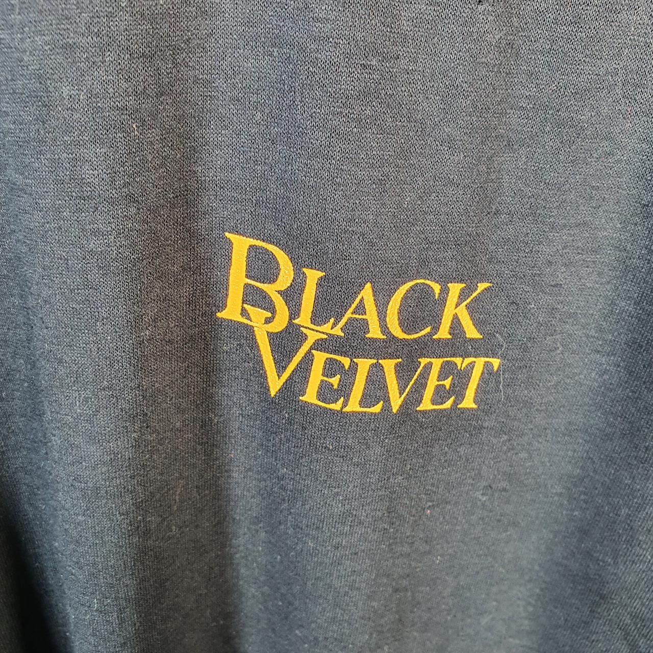 Vintage Ear Black Velvet Canadian Whisky 90s USA Single Stitch T Shirt Men’s XL Black