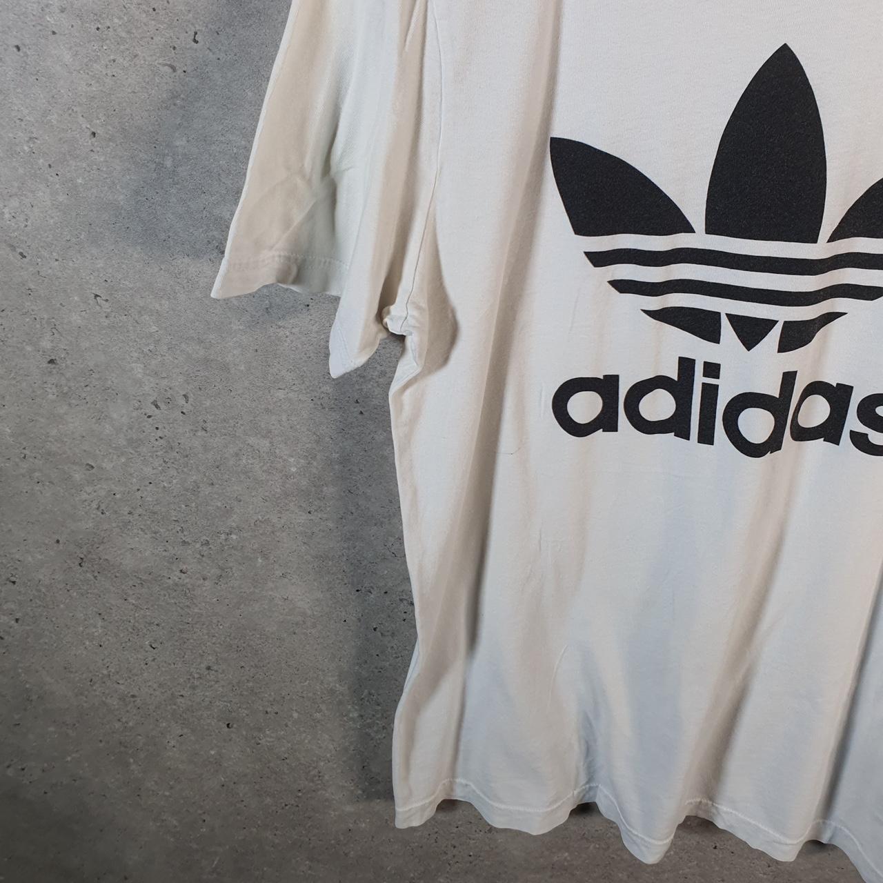 Vintage Adidas Trefoil Retro T Shirt Men’s Medium White Three Stripes Logo