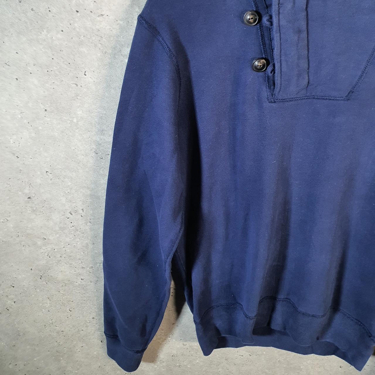 Vintage Ralph Lauren Polo 1/4 Button Sweatshirt Men’s Small Navy Blue Cotton Pullover Pony