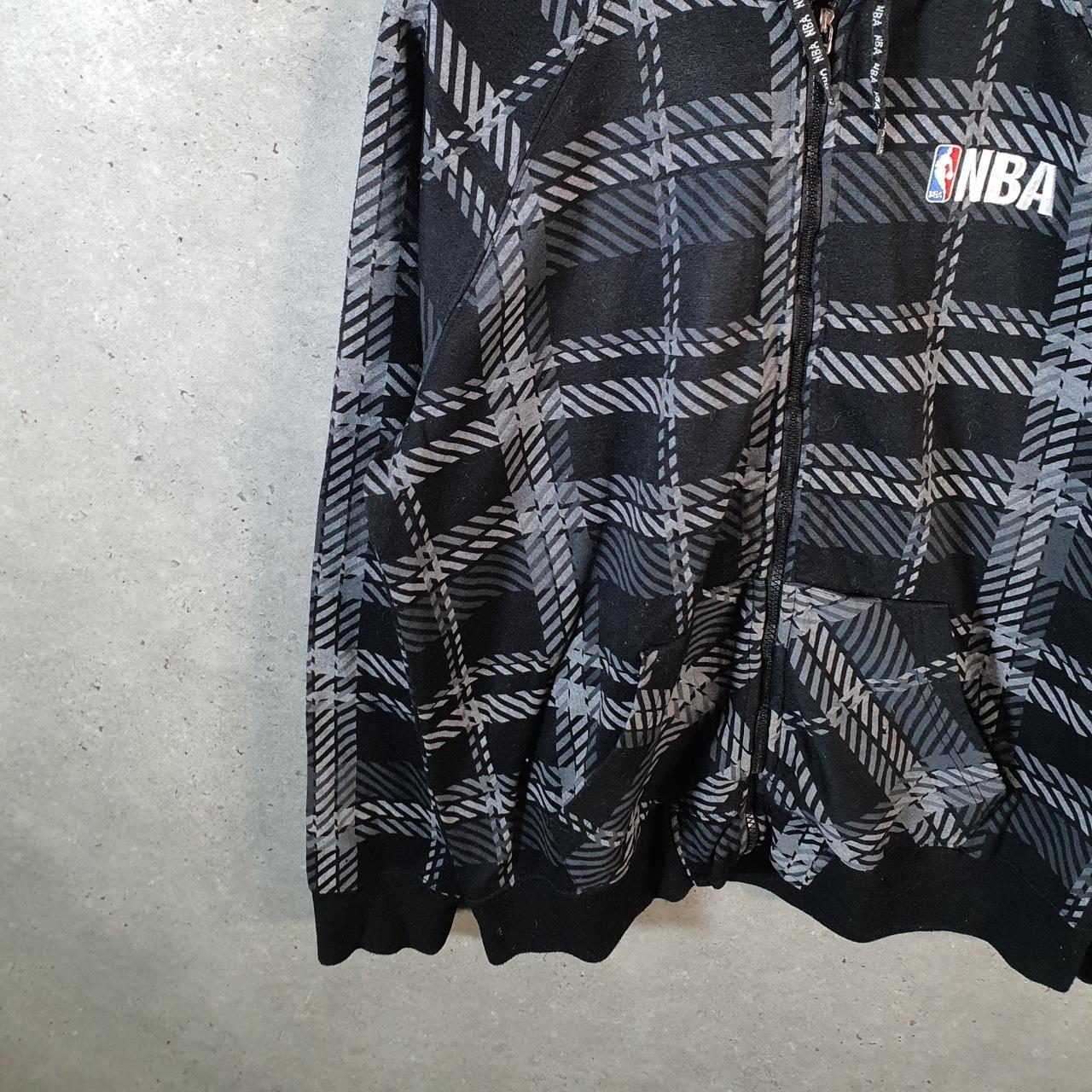 Vintage NBA Spellout Embroidered Hoodie Men’s XL Checkered Full Zip Pro Sport USA