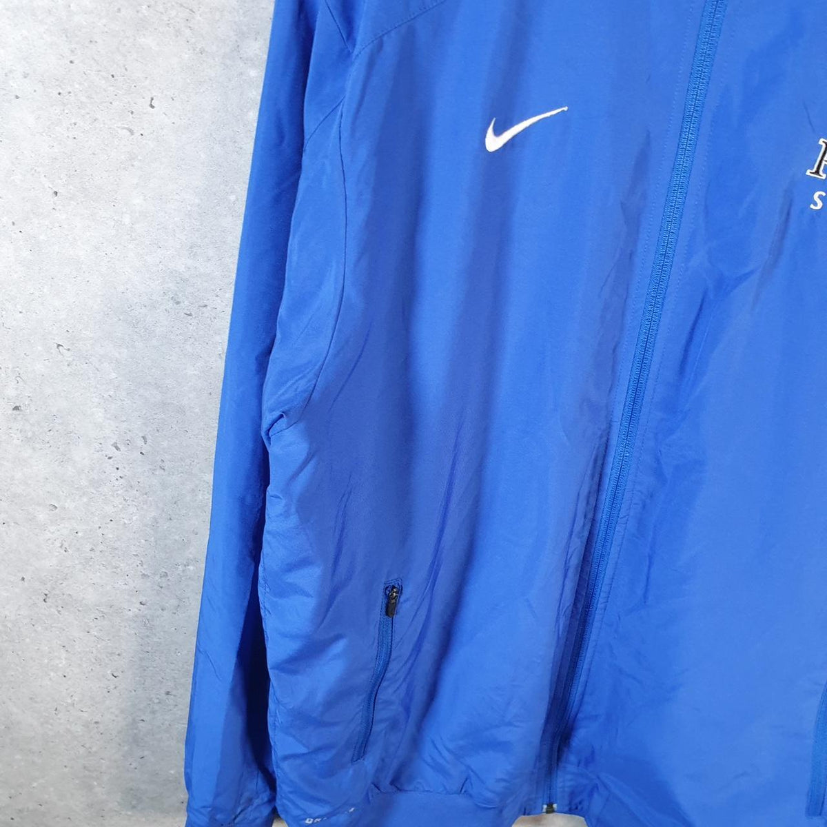 Vintage Nike Dri Fit Windbreaker Track Jacket Mens Large Blue USA Swoosh Full Zip USA