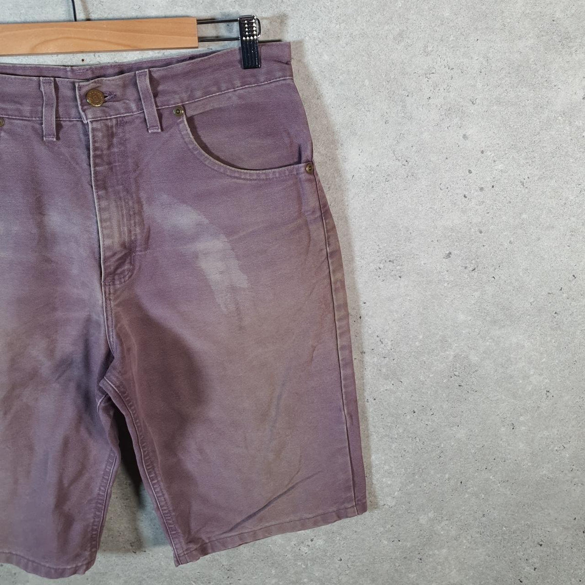 Vintage Carhartt Baggy Carpenter Shorts Jorts Cargo Men’s W32 Purple Relaxed Fit Workwear A4871