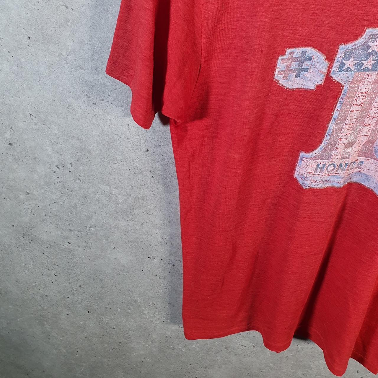 Vintage American Flag Honda 90s USA Single Stitch T Shirt Men’s Small Red