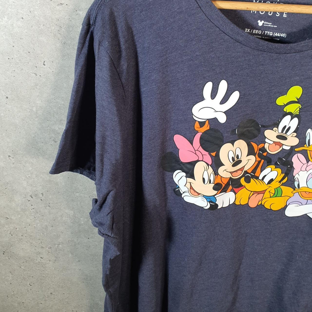 Vintage Disney Land Mickey Mouse T Shirt Shirt Womens  2XL Navy Blue Graphic Cartoon