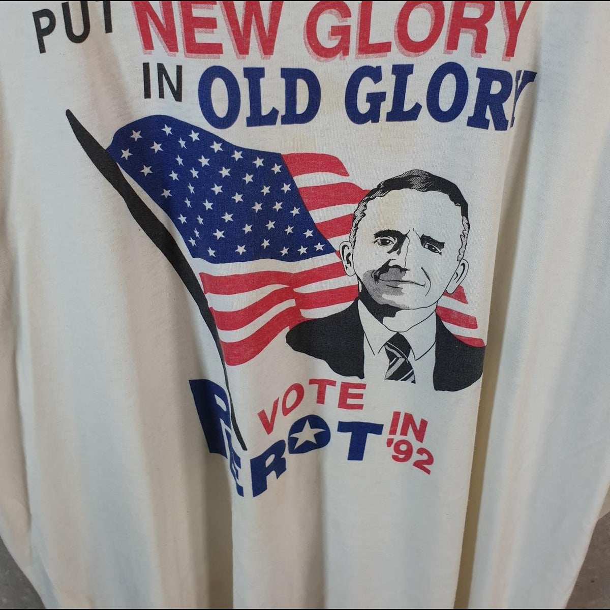 Vintage Ross Perot 1992 President USA Single Stitch T Shirt Men’s XL White C8808