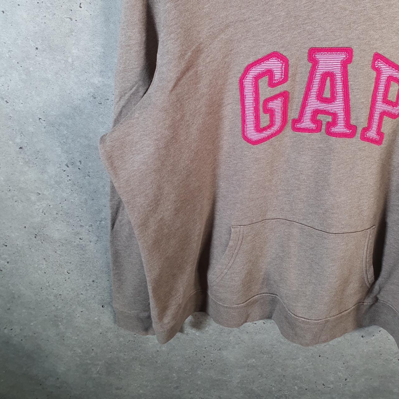 Vintage Gap Spellout Hoodie Womens XL Brown Y2K Sweatshirt Logo Embroidered