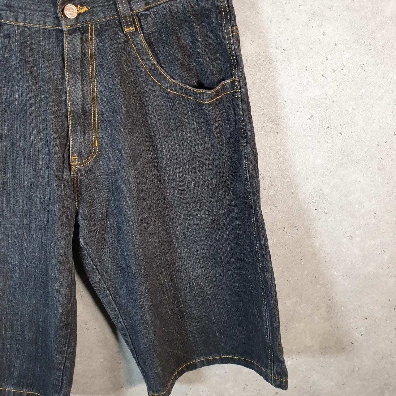 Vintage 5ive Jungle Baggy Y2K Hip Hop Jeans Shorts Jorts Mens W38 Grey Denim USA Big Fish Vintage