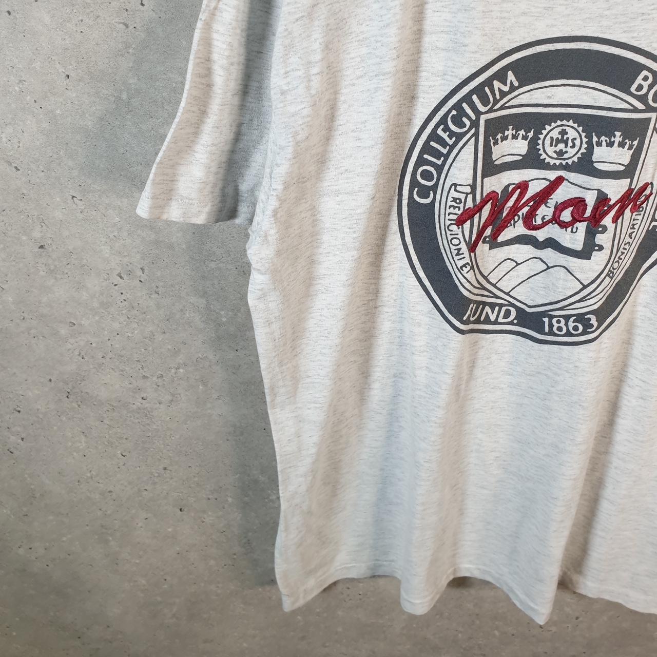 Vintage Oneita Power Collegium Bostoniense 90s USA Single Stitch T Shirt Men’s XL Grey