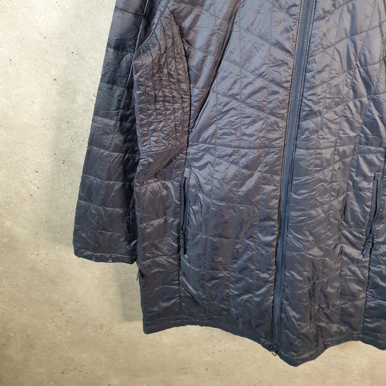 Vintage L.L. Bean Puffer Jacket Womens XL Navy Blue Hooded Waterproof Shell