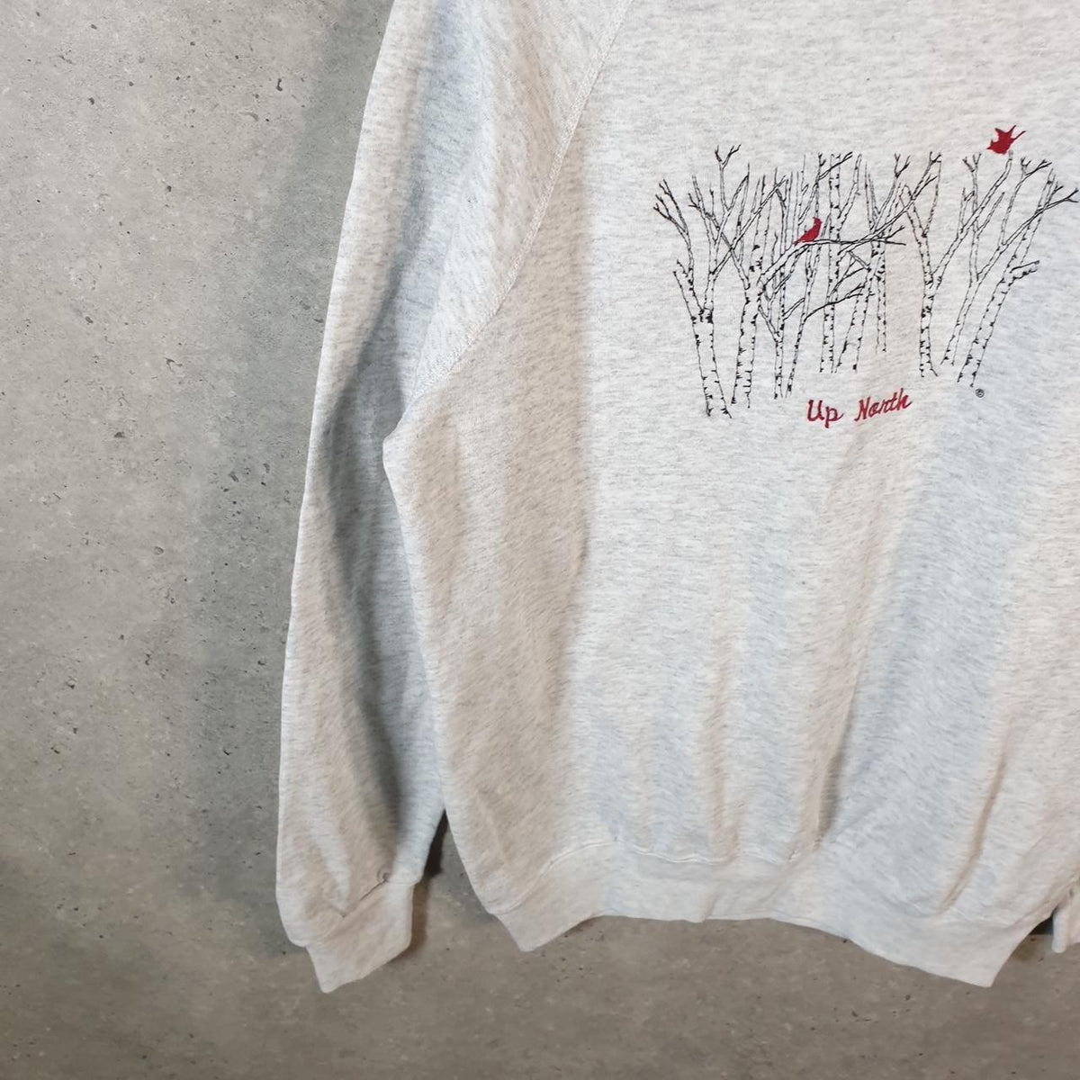 Vintage Lee MidWeight Sweatshirt Men’s XL Grey USA Up North Embroidered