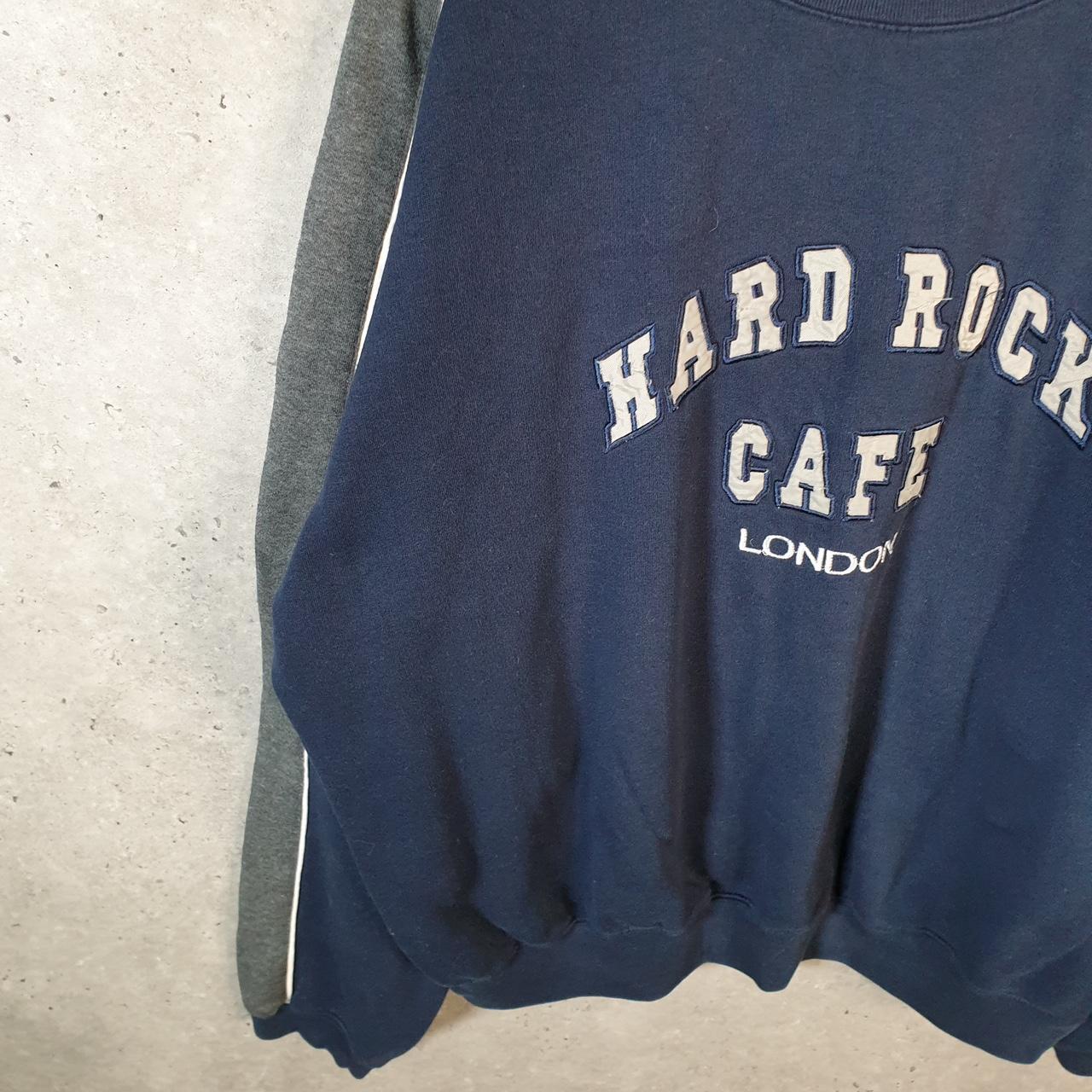 Vintage Hard Rock Cafe London Sweatshirt Mens XL Navy Blue USA Embroidered