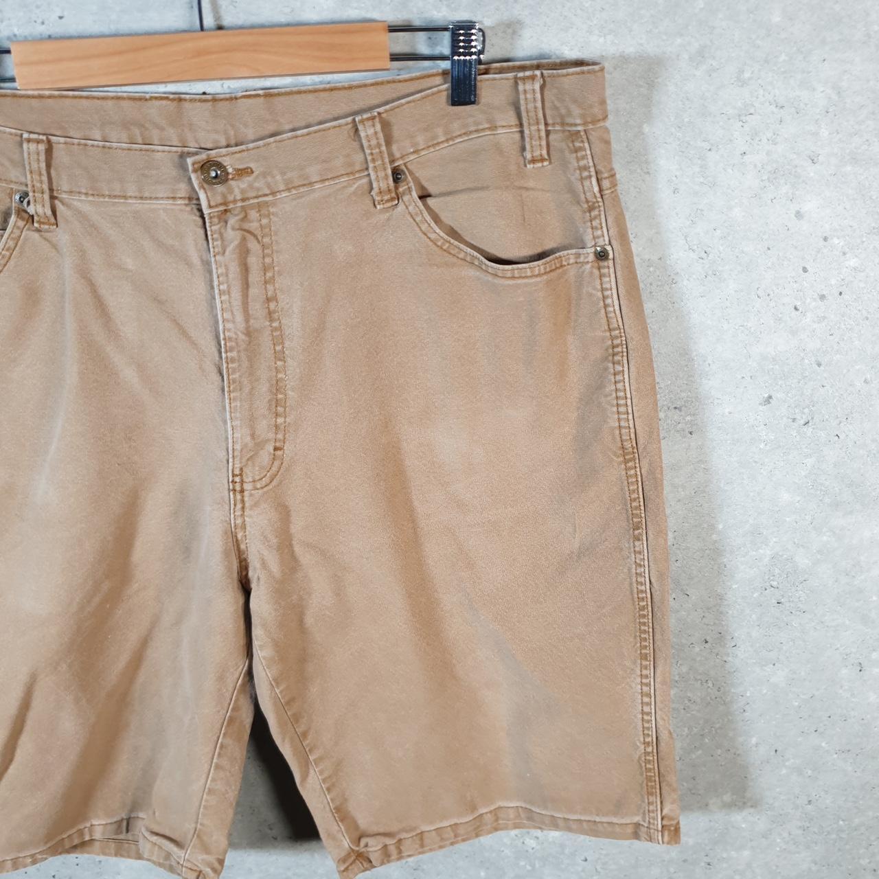 Vintage Dickies Carpenter Baggy Chino Shorts Jorts Cargo Mens W38 Brown Relaxed Fit