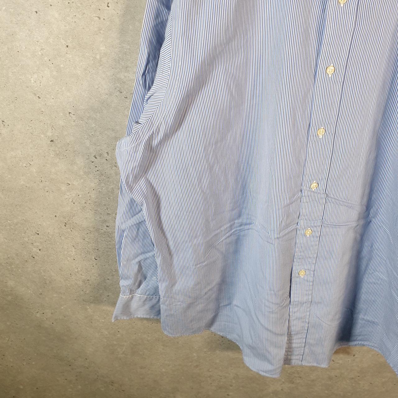 Vintage Ralph Lauren Button Down Shirt Men’s 2XL Blue Striped Regent Classic Fit Cotton