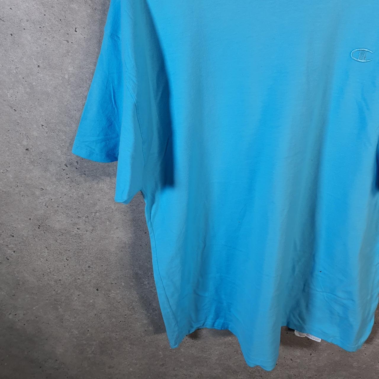 Vintage Champion Spellout Embroidered T Shirt Men’s XL Blue Casual Blank Athletic