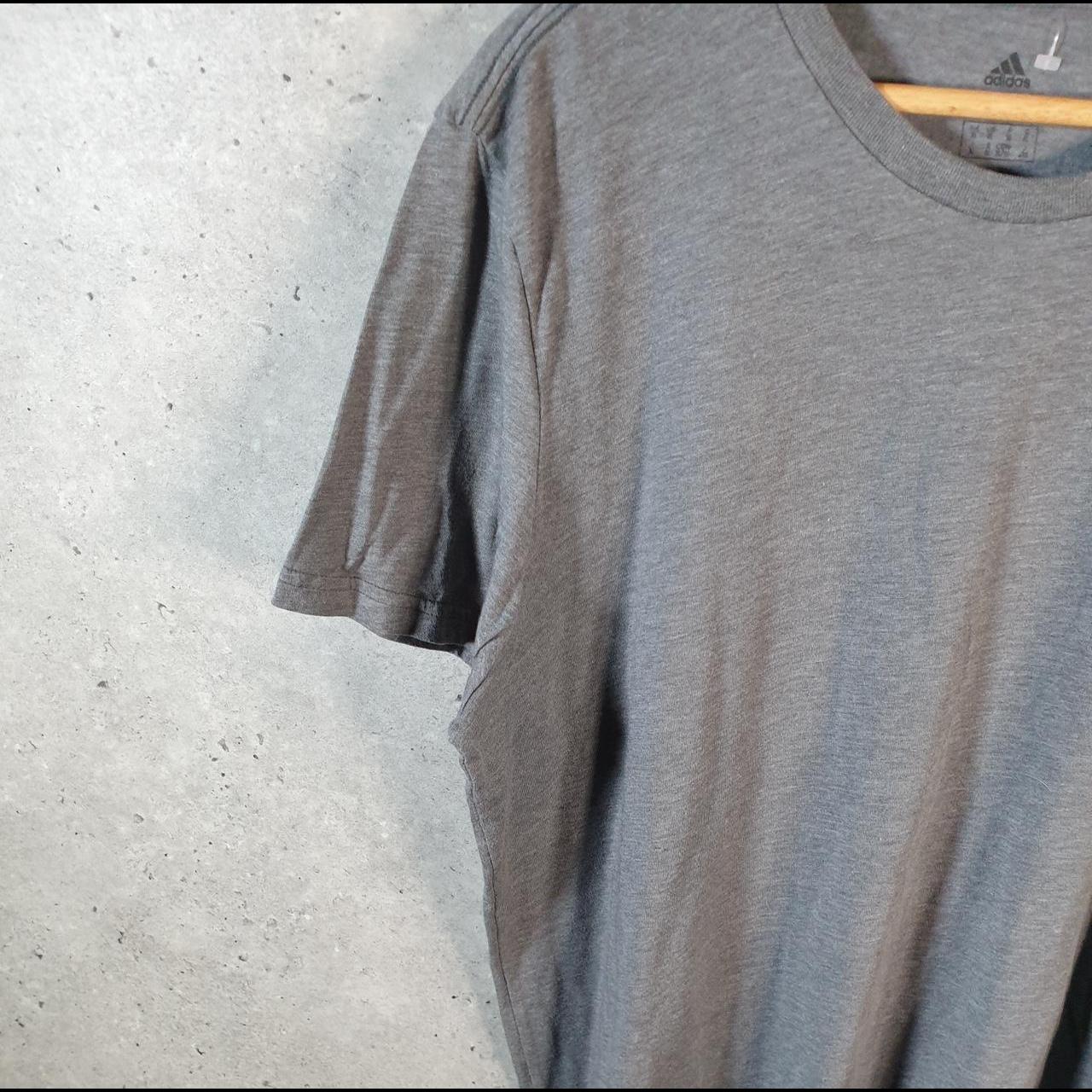 Vintage Adidas Spellout T Shirt Mens XL Grey Three Stripes Athletic Logo