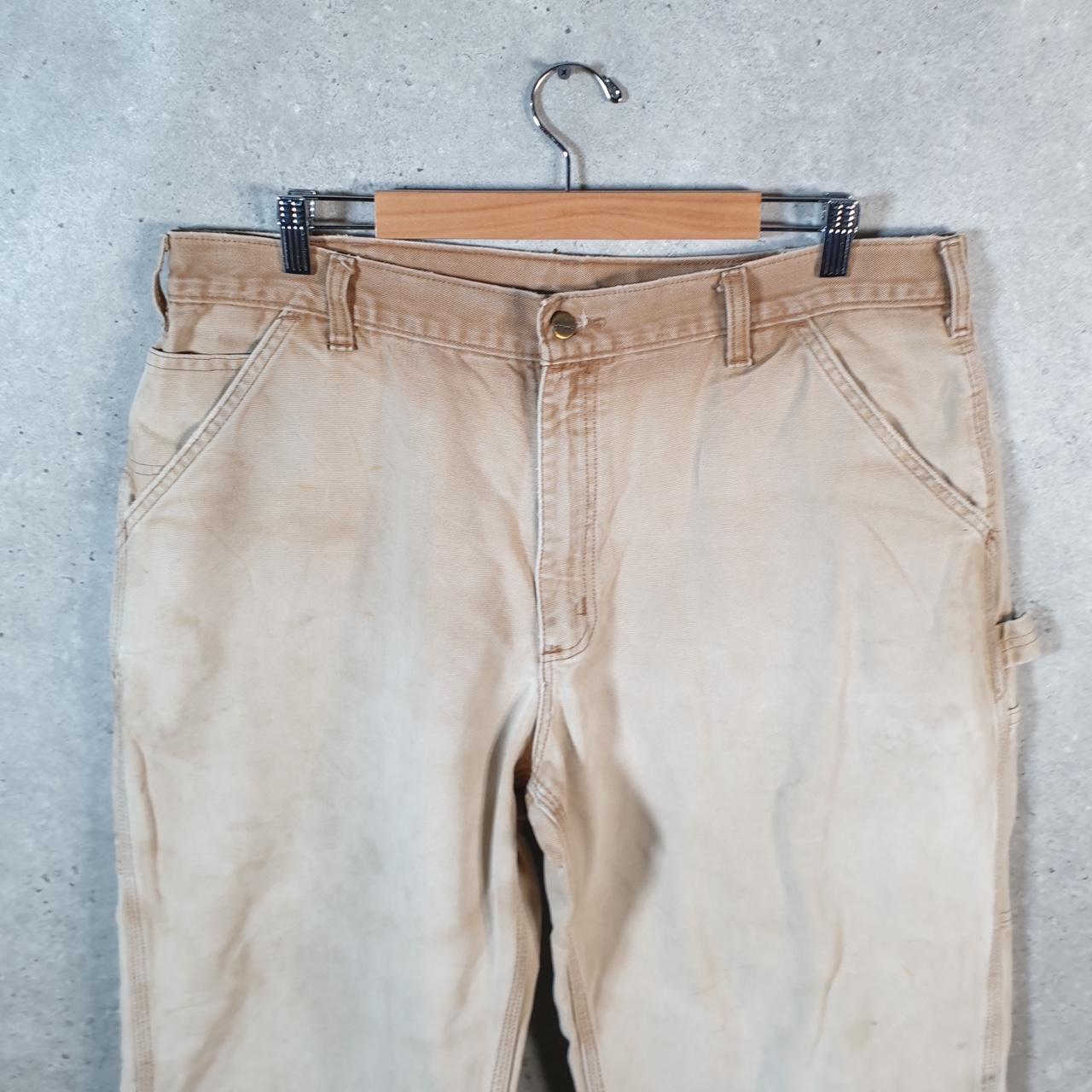 Vintage Carhartt Carpenter Trousers Mens W38 L28 Brown Dungaree Fit Workwear