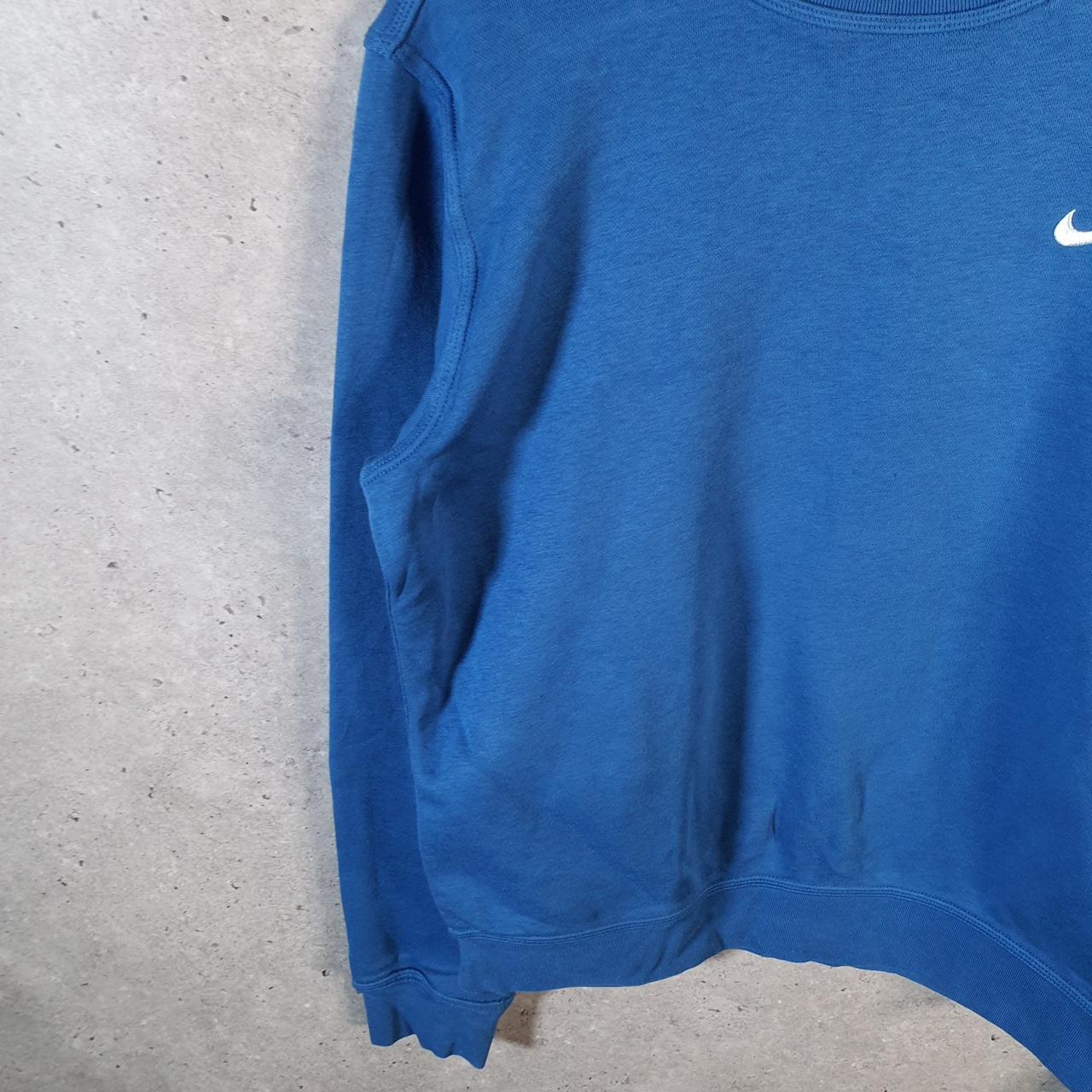 Vintage Nike Club Embroidered Sweatshirt Men’s Medium Blue Swoosh Y2K Pullover Logo