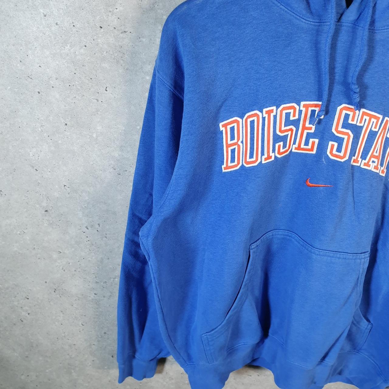 Vintage Nike Team Centre Swoosh Boise State Hoodie Men’s Small Blue Swoosh Y2K