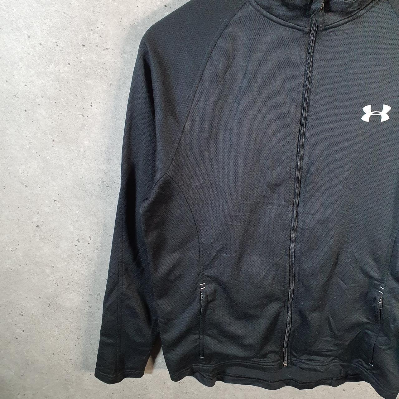 Vintage Under Armour Windbreaker Track Jacket Mens Small Black USA Full Zip