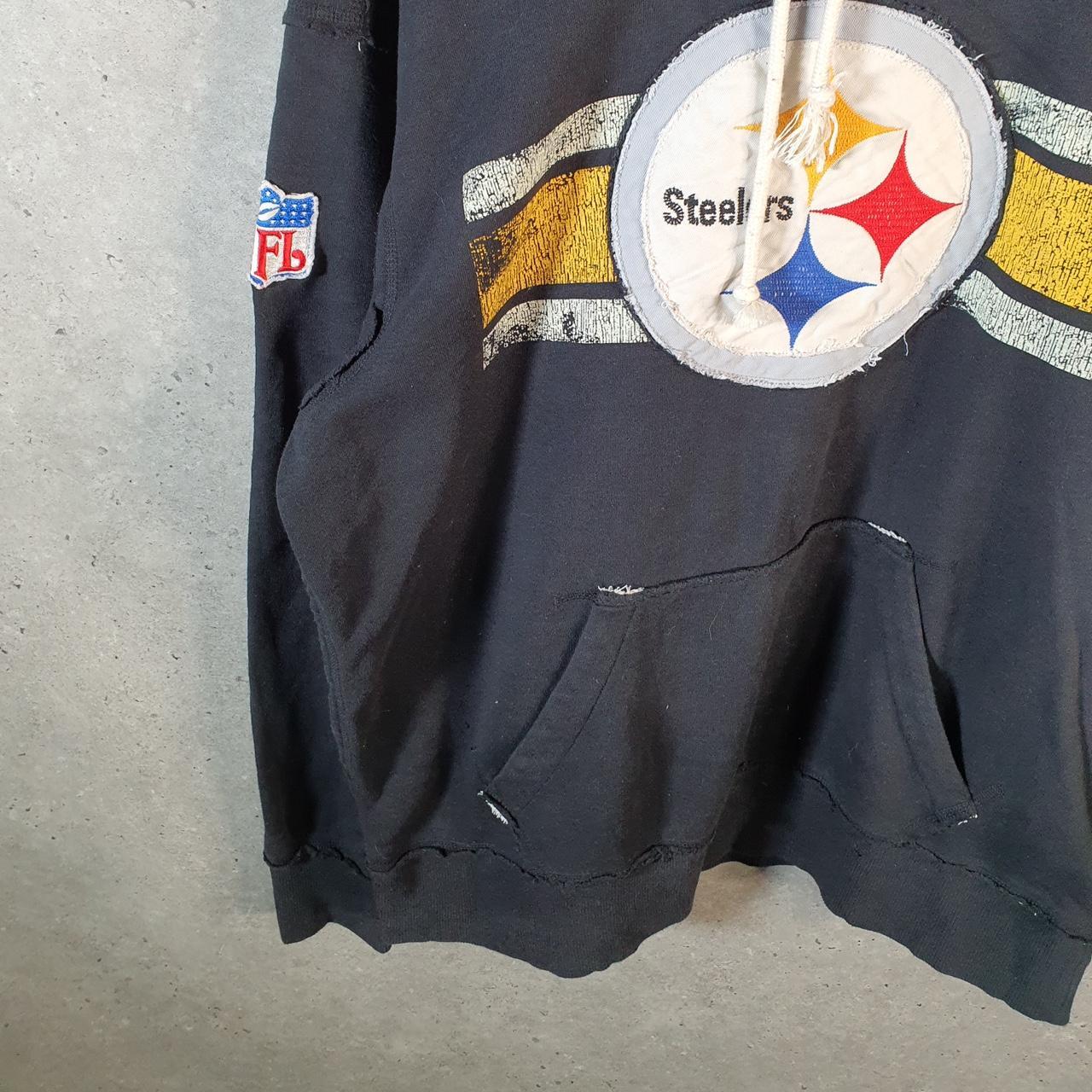 Vintage NFL Pittsburgh Steelers Hoodie Mens XL Black Pullover USA Pro Sport