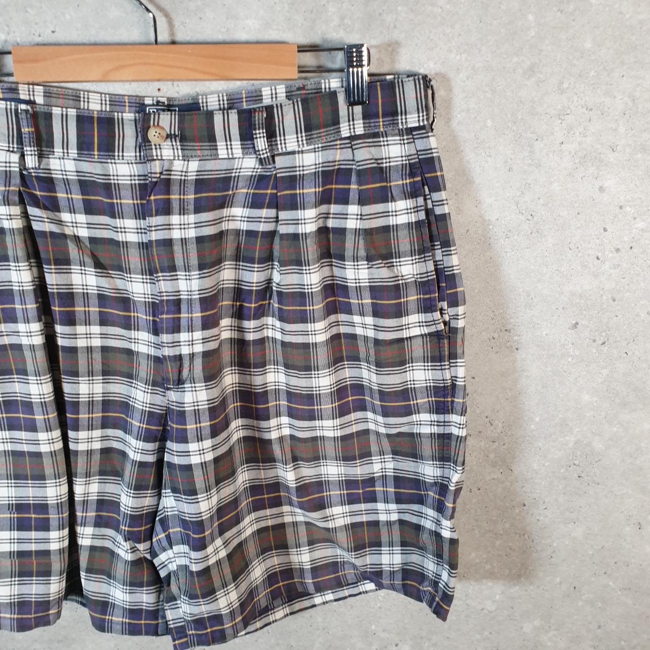Vintage Ralph Lauren Polo Chino Shorts Jorts USA Mens W36 Checkered Baggy Cotton