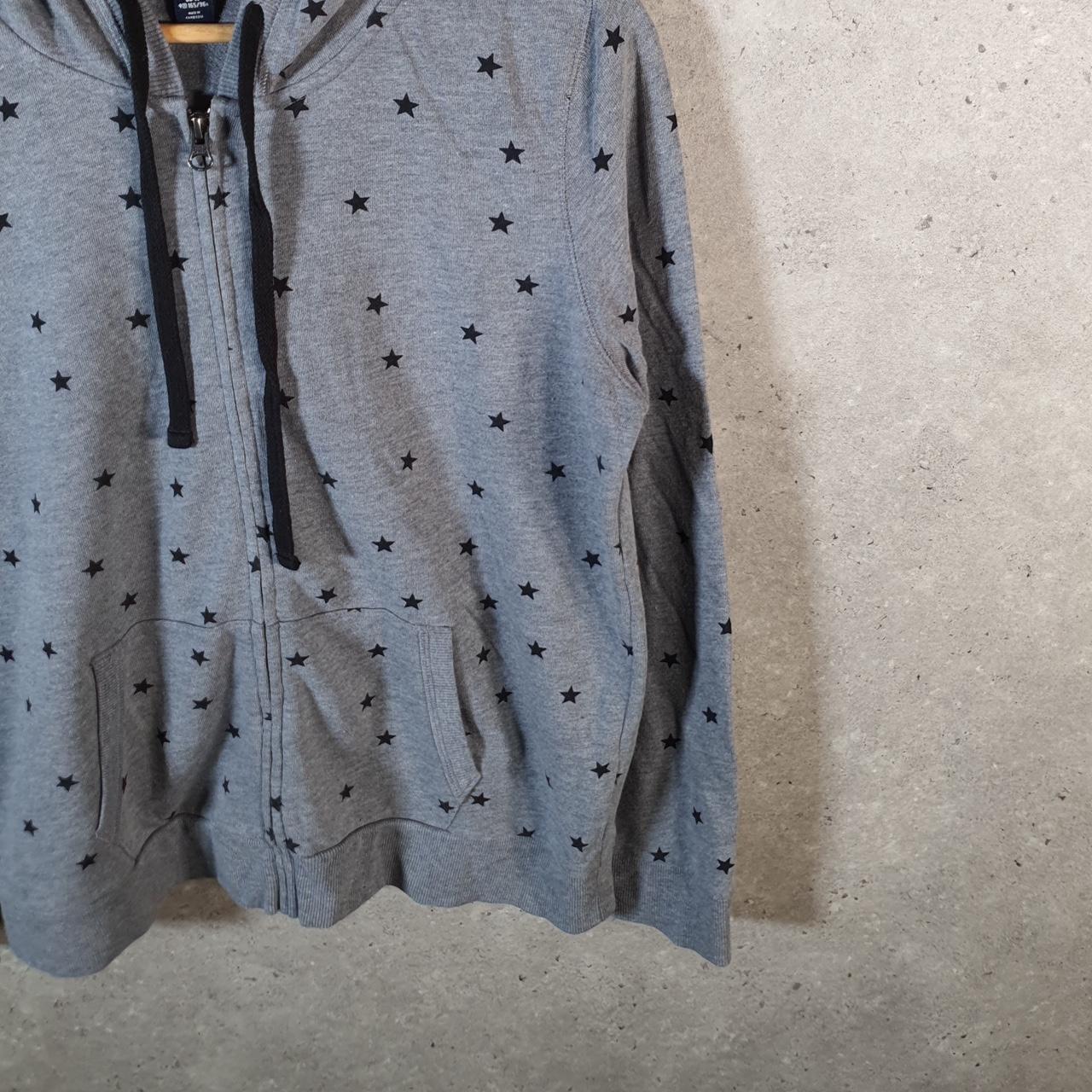 Vintage Gap All Over Print Hoodie Womens Medium Grey Y2K Full Zip Logo