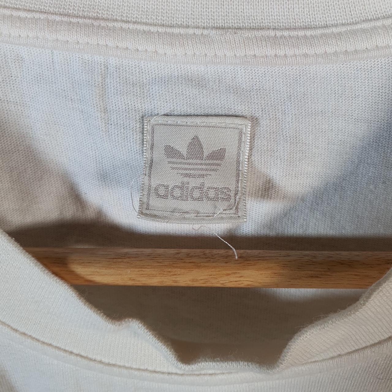 Vintage Adidas Trefoil Retro T Shirt Men’s Large White Three Stripes Logo