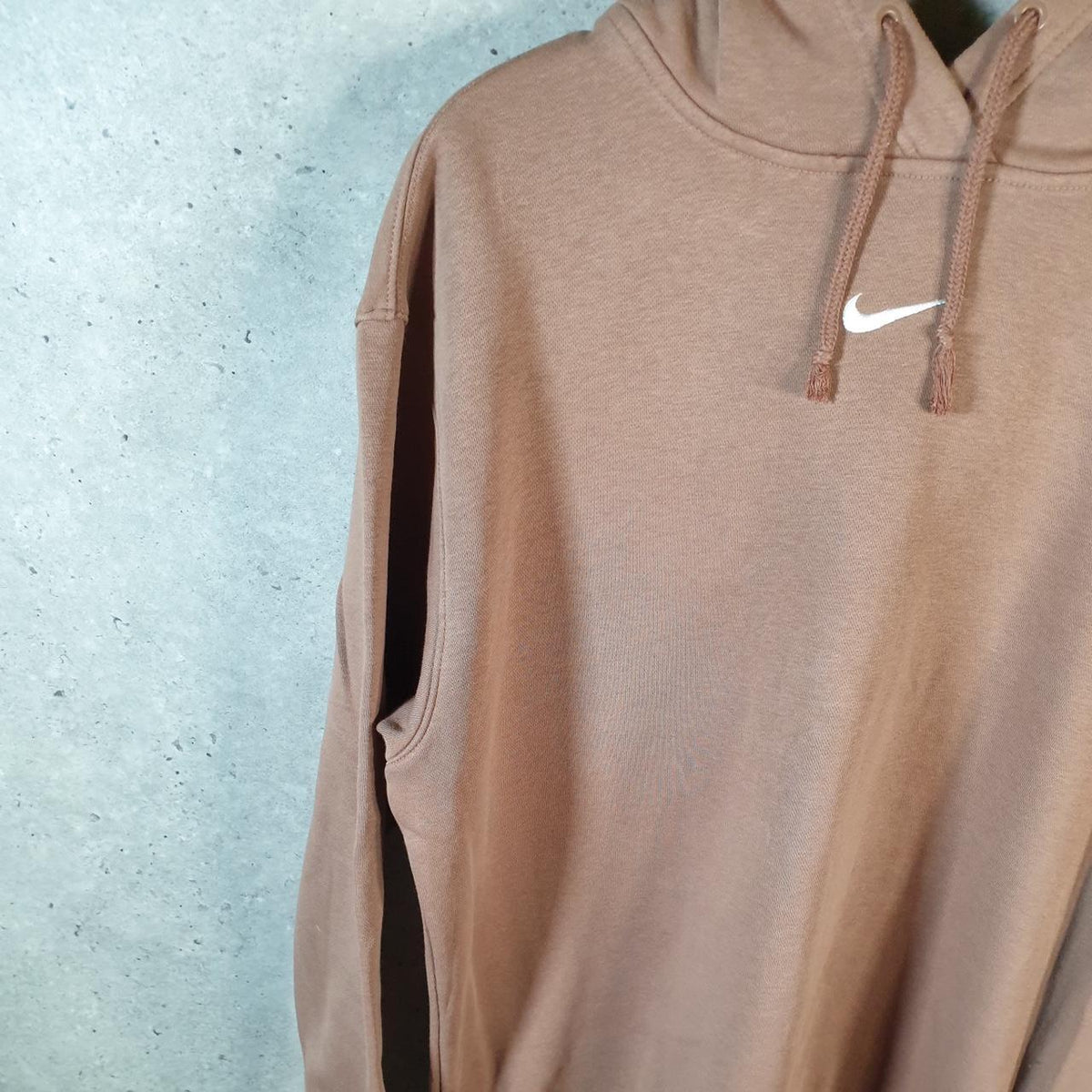 Vintage Nike Club Embroidered Hoodie Men’s XS Brown Swoosh Y2K Pullover