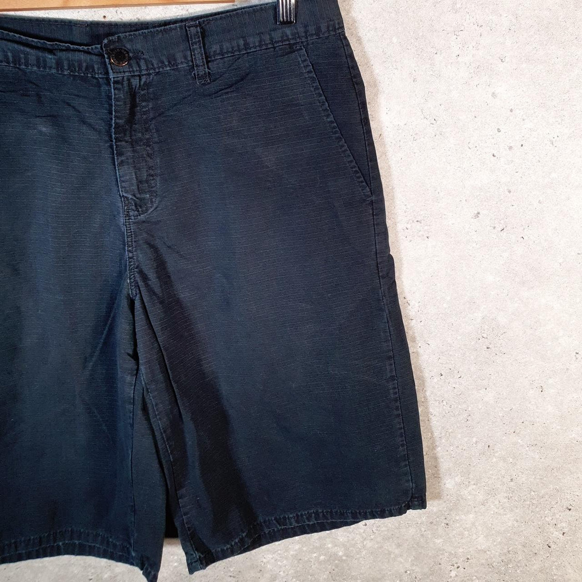 Vintage Dickies Baggy Chino Shorts Jorts Cargo Mens W34 Black Relaxed Fit