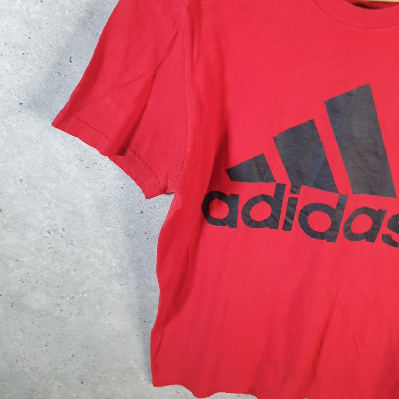 Vintage Adidas Amplifier T Shirt Men’s Small Red Three Stripes Logo Athletic