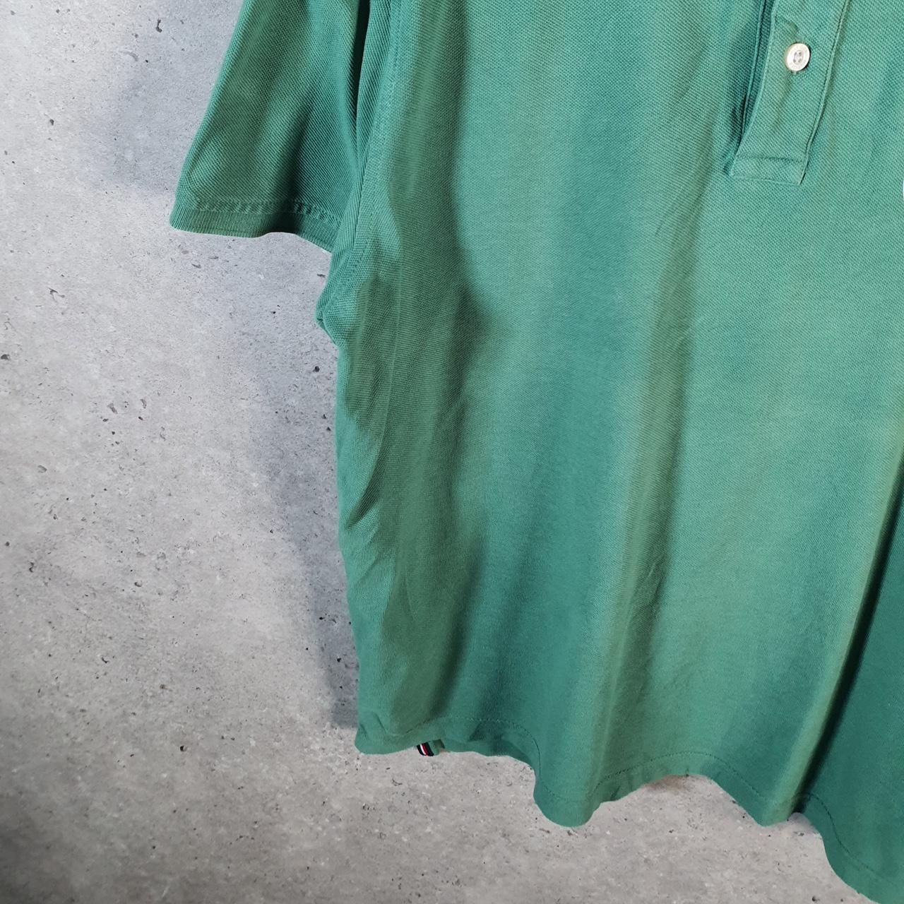 Vintage Tommy Hilfiger Polo Shirt Womens Medium Green Classic Fit Embroidered Logo