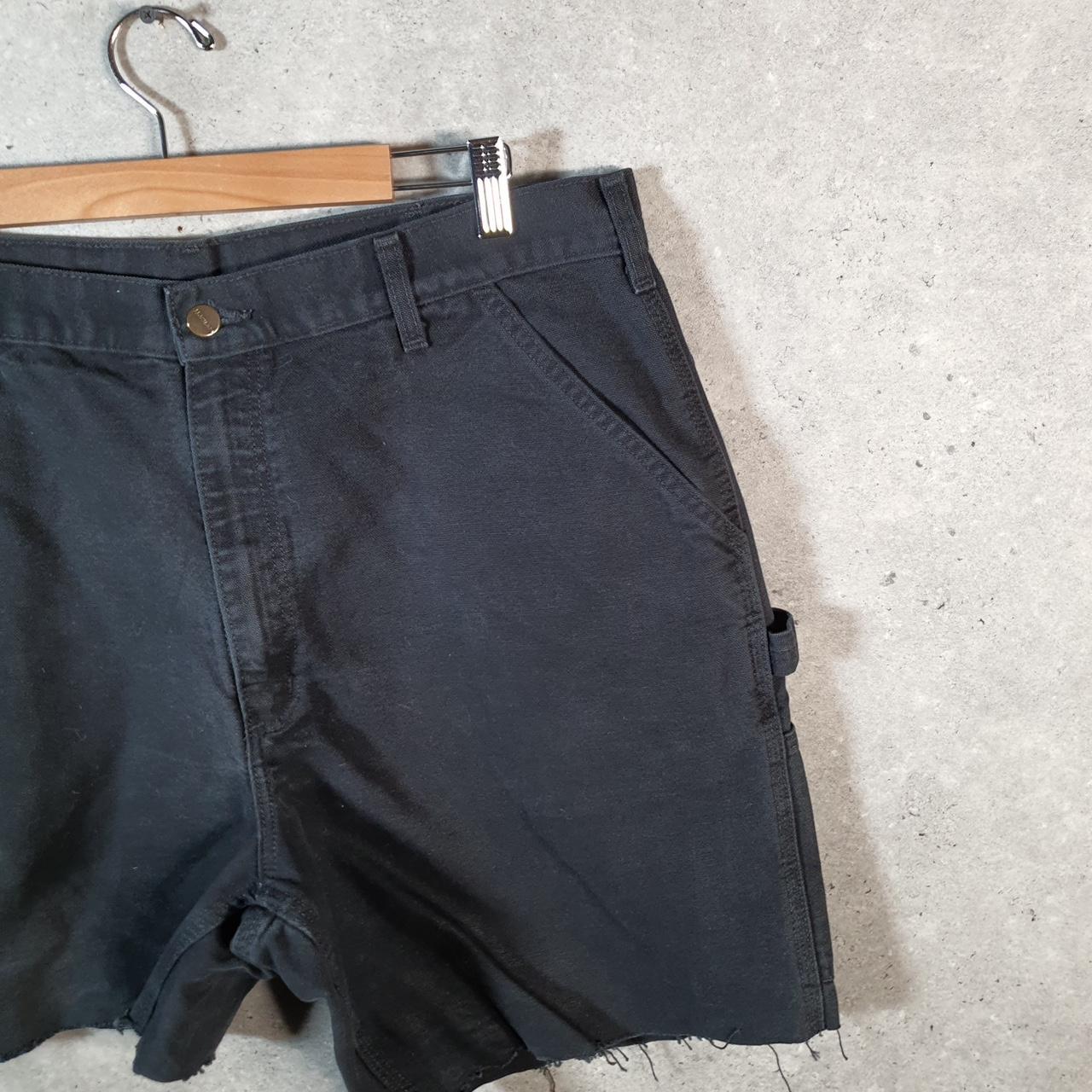 Vintage Carhartt Baggy Carpenter Shorts Jorts Cargo Men’s W38 Black Loose Fit Workwear A4879