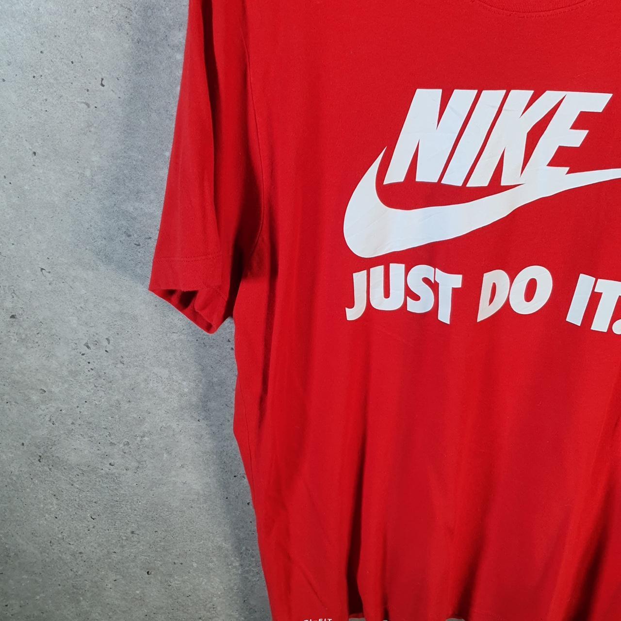 Vintage Nike Dri Fit T Shirt Men’s Large Red Logo Swoosh Loose Fit Athletic