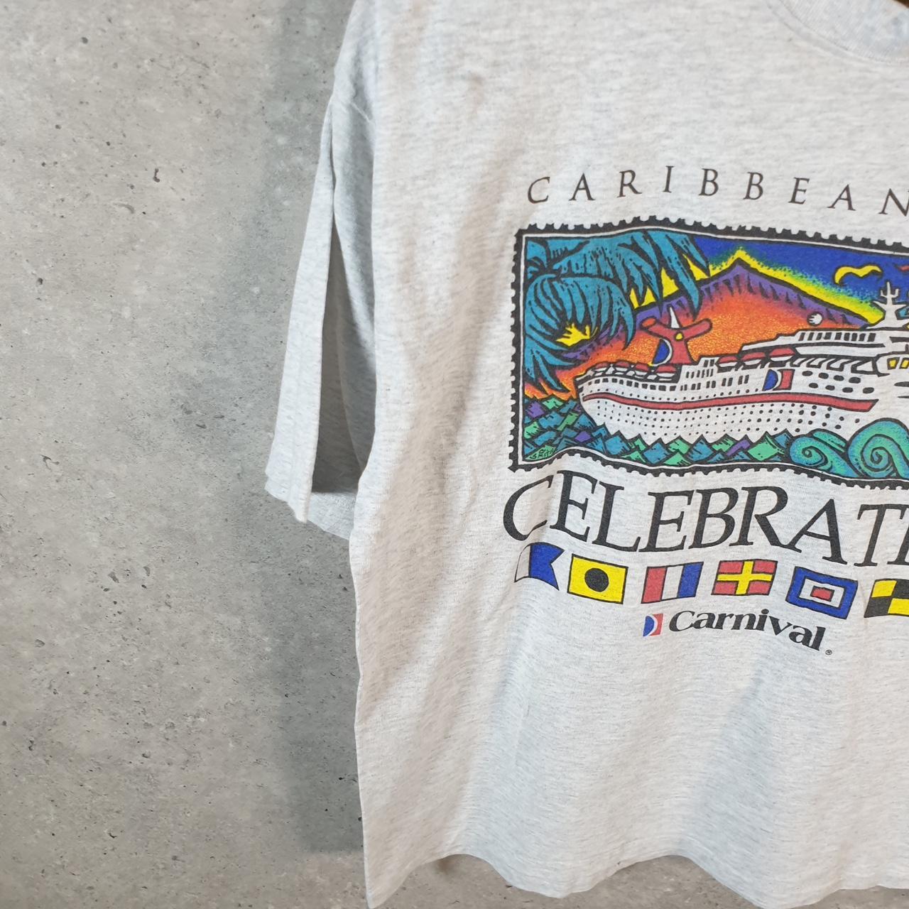 Vintage Allsport Caribbean Cruises Carnival USA Single Stitch T Shirt Men’s Medium Grey