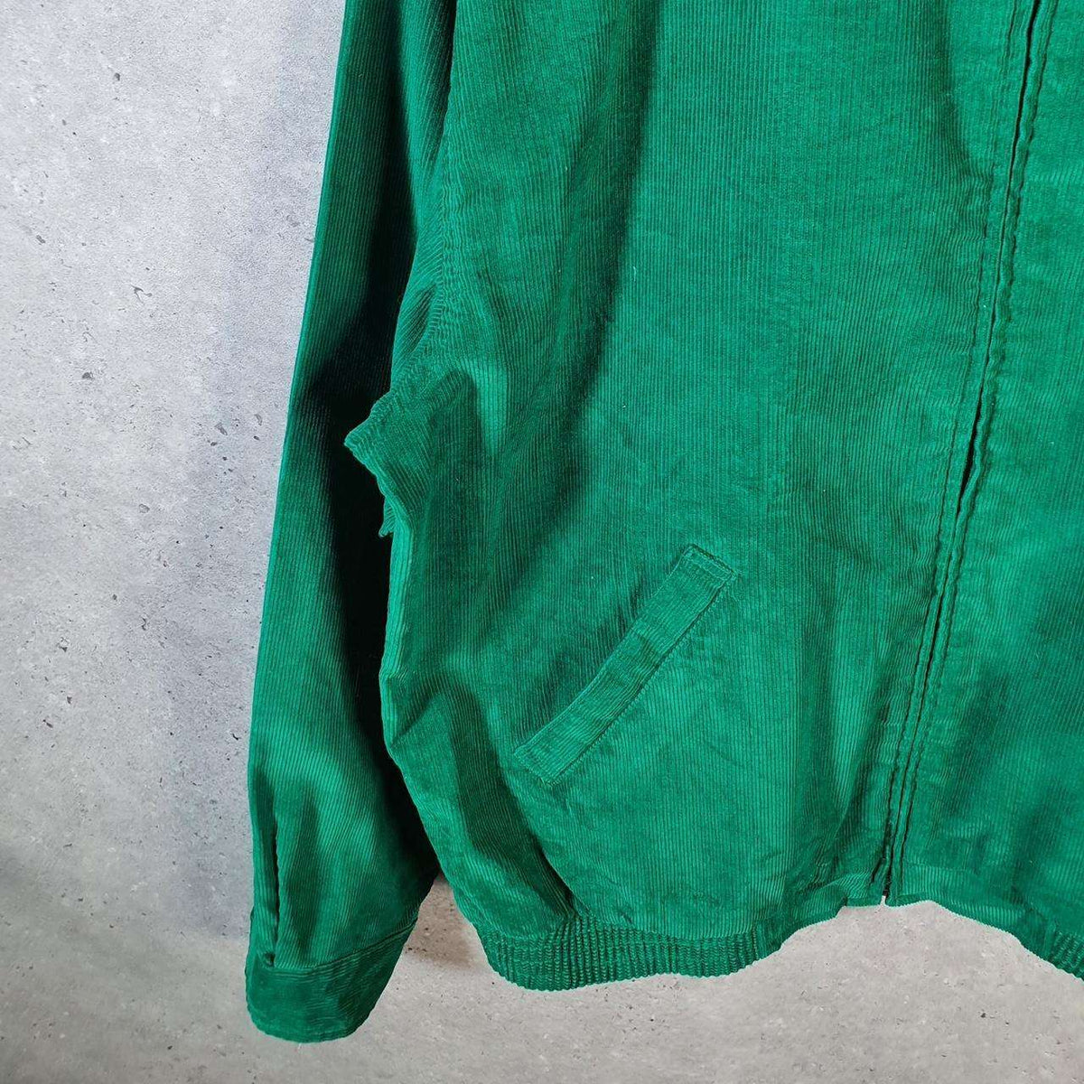 Vintage Ralph Lauren Polo Corduroy Harrington Bomber Jacket Men’s Medium Green Pony Full Zip Big Fish Vintage