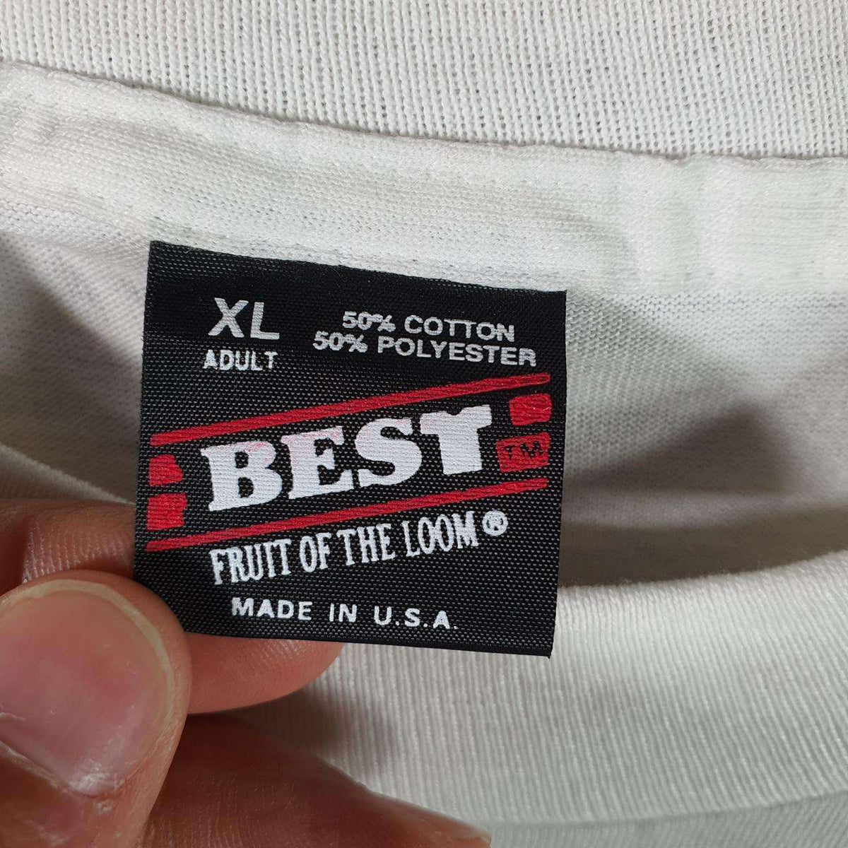 Vintage Fruit of the Loom Best Society Seven Hawaii Single Stitch T Shirt Men’s XL White Big Fish Vintage