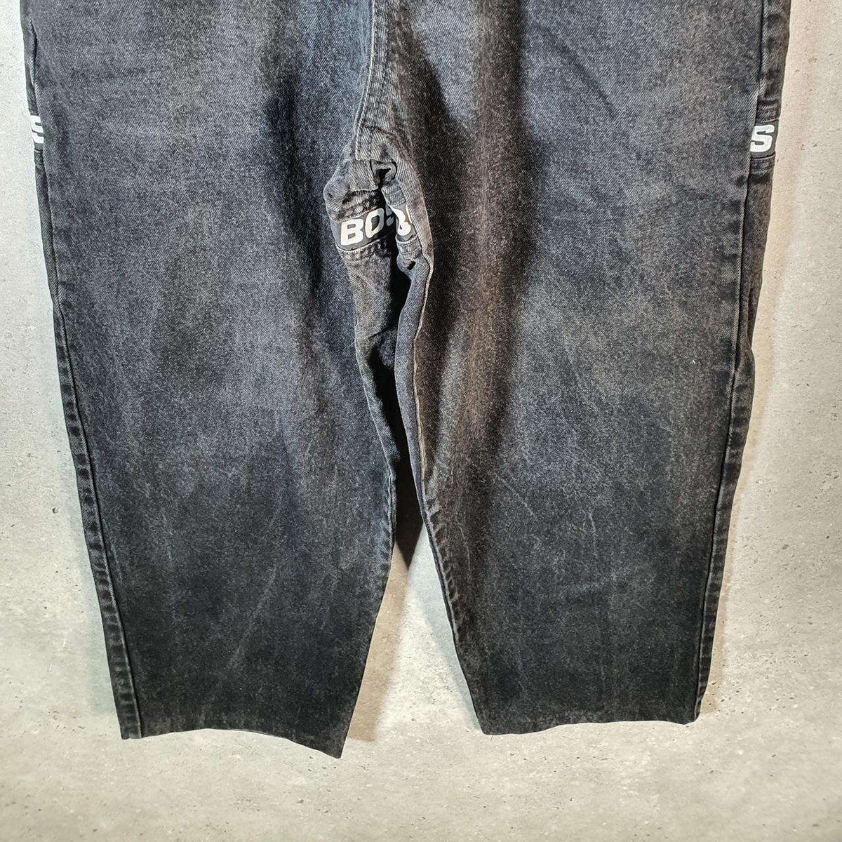 Vintage Boss Baggy Y2K Hip Hop Jeans Mens W32 Grey Denim Wide Leg Big Fish Vintage