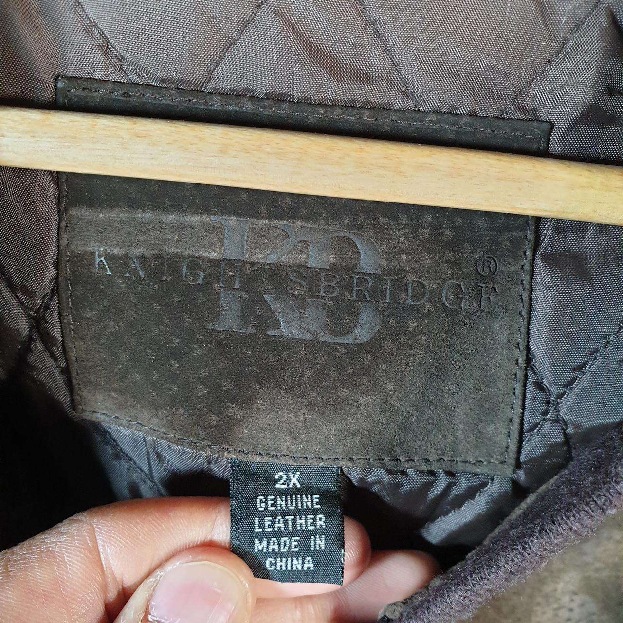 Vintage Knightsbridge Seude Leather Bomber Jacket Mens 2XL Brown Hunting Utility USA Coat Big Fish Vintage