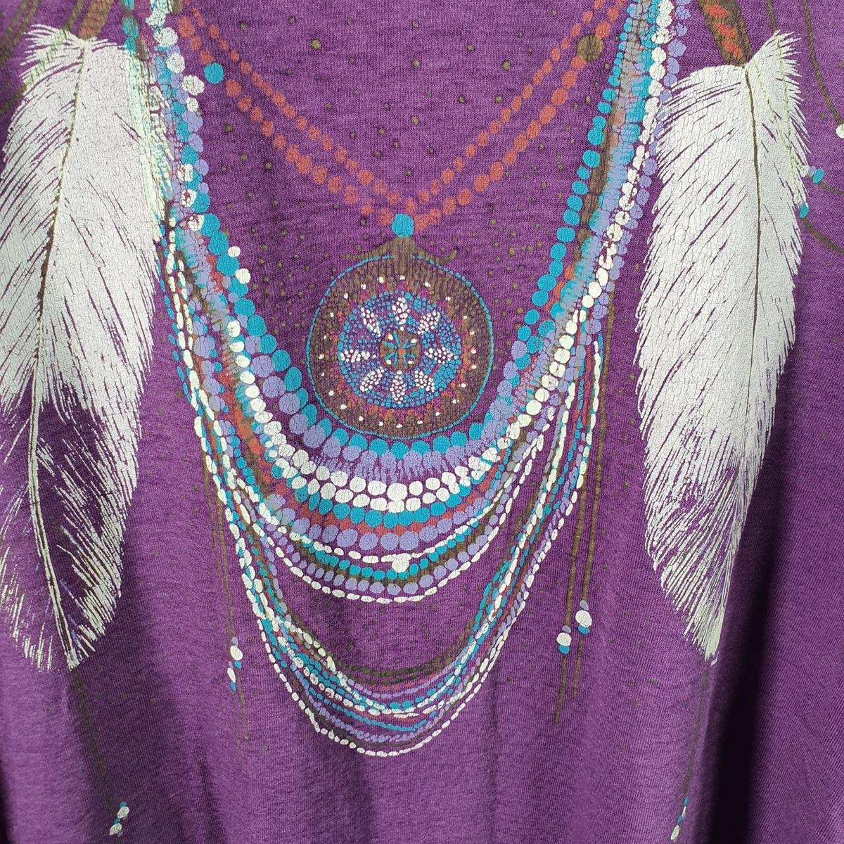 Vintage Angel Wings Graphic 90s USA Single Stitch T Shirt Men’s Purple Small Big Fish Vintage