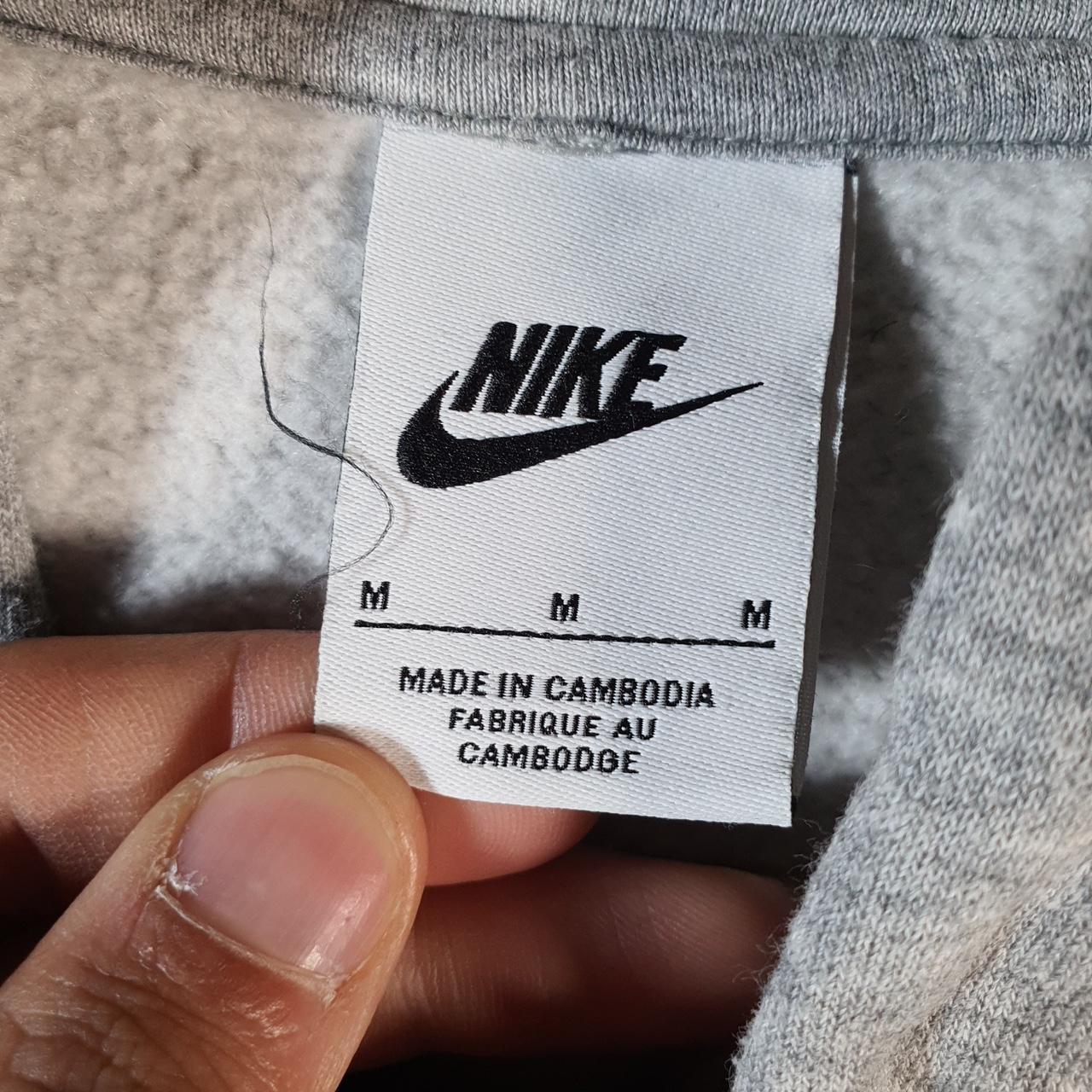 Vintage Nike Club Hoodie Womens Medium Grey Centre Swoosh Y2K Pullover Logo