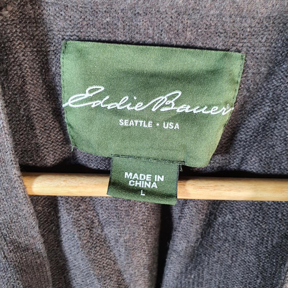 Vintage Eddie Bauer Knit Cardigan Sweater Men’s Large Brown Y2K Button Up