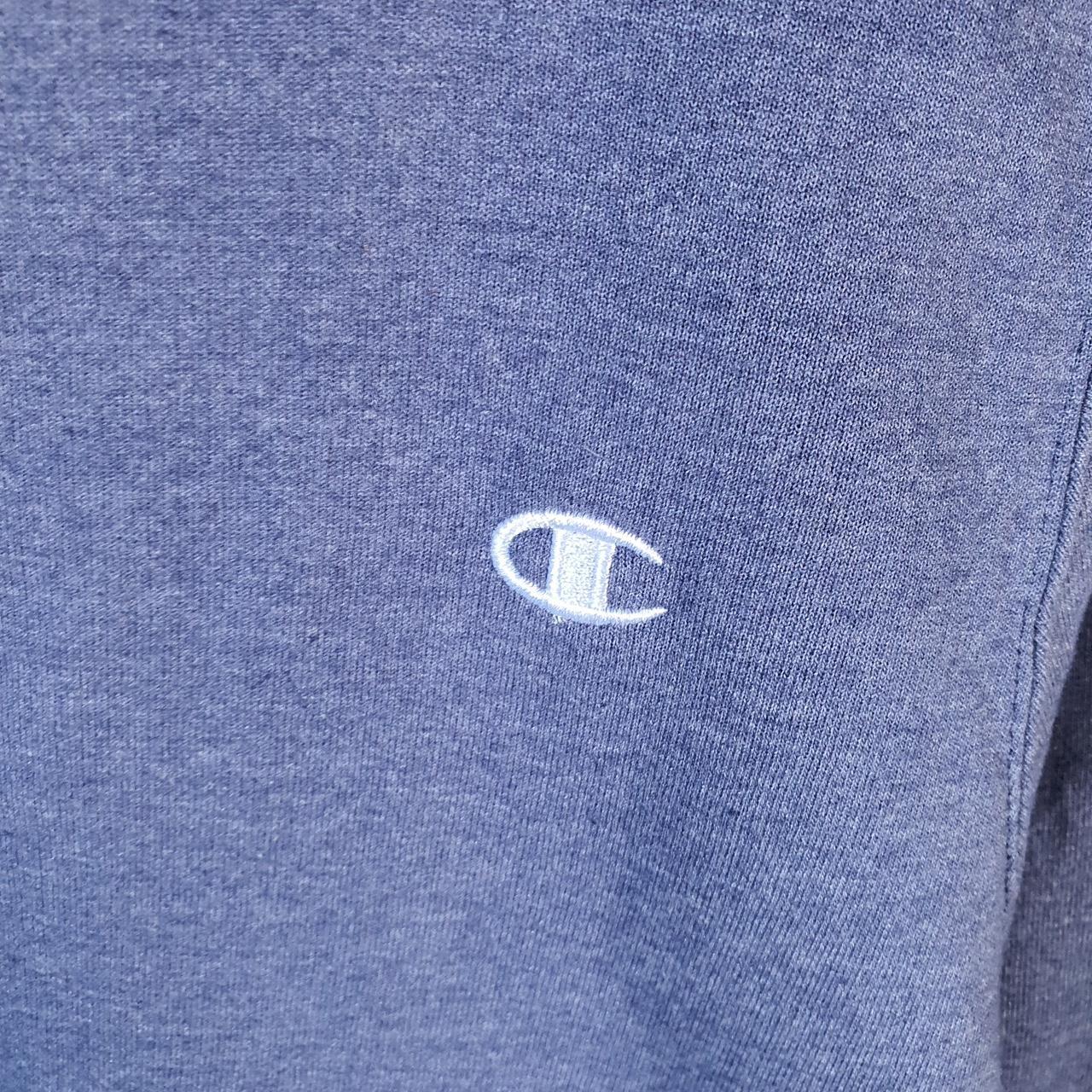 Vintage Champion Sweatshirt Womens Large Blue USA Pullover Spellout Logo