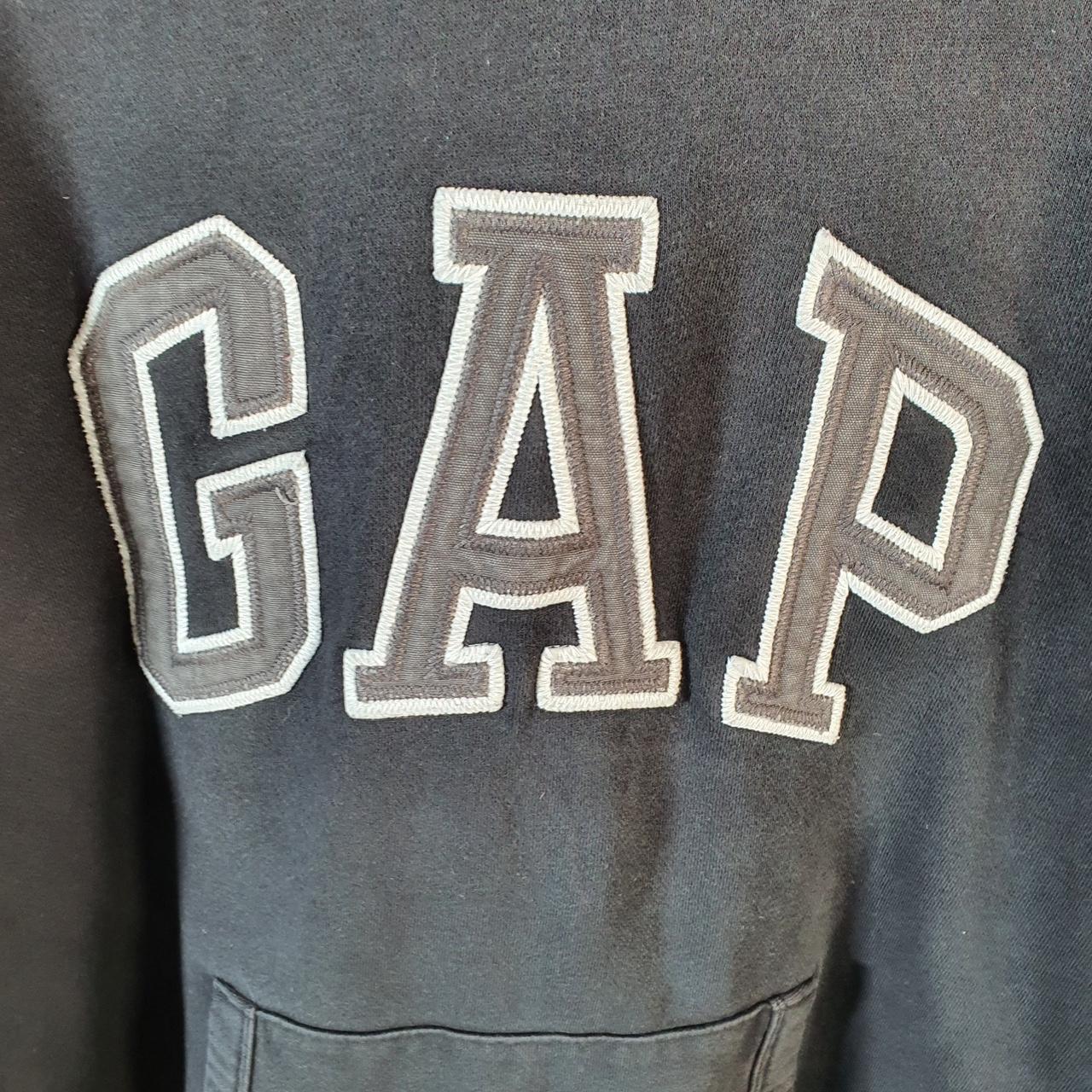 Vintage Gap Spellout Hoodie Womens 2XL Black Y2K Sweatshirt Logo Embroidered