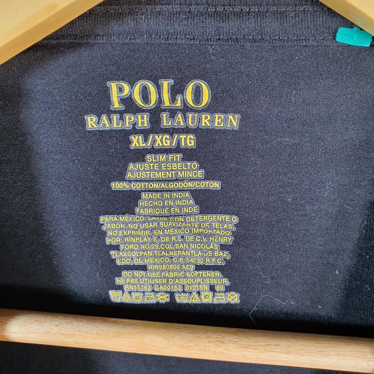 Vintage Ralph Lauren Polo Sport T Shirt Men’s XL Black Slim Fit Embroidered Pony C8703