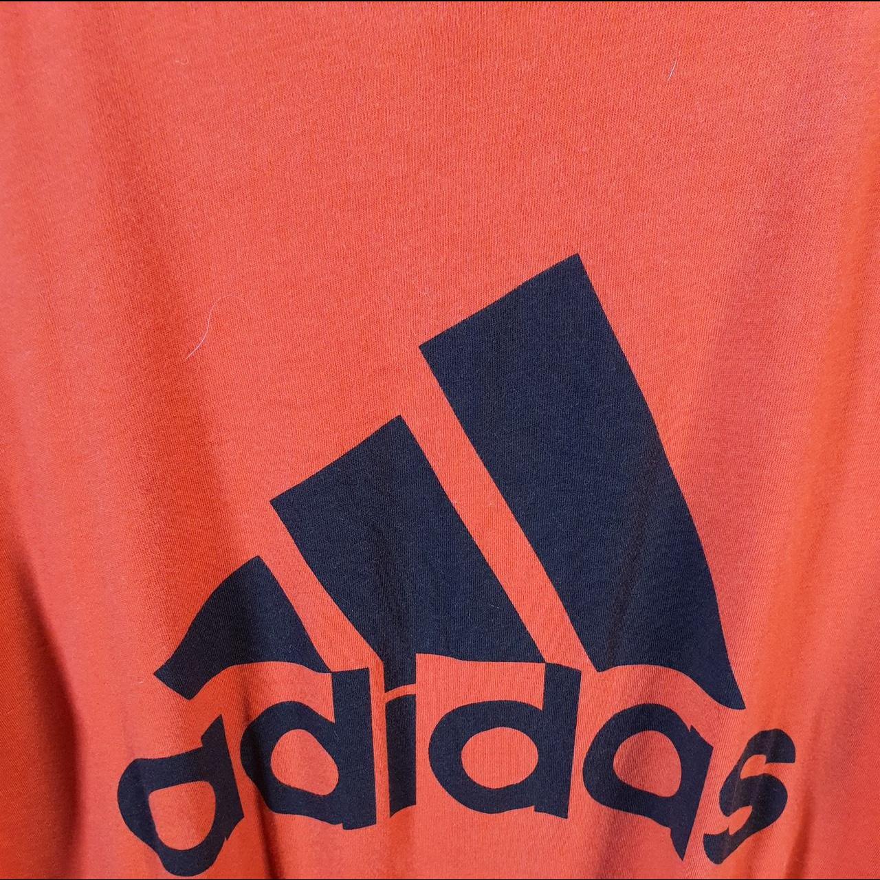 Vintage Adidas Go To Performance Tee T Shirt Men’s Medium Orange Three Stripes Logo