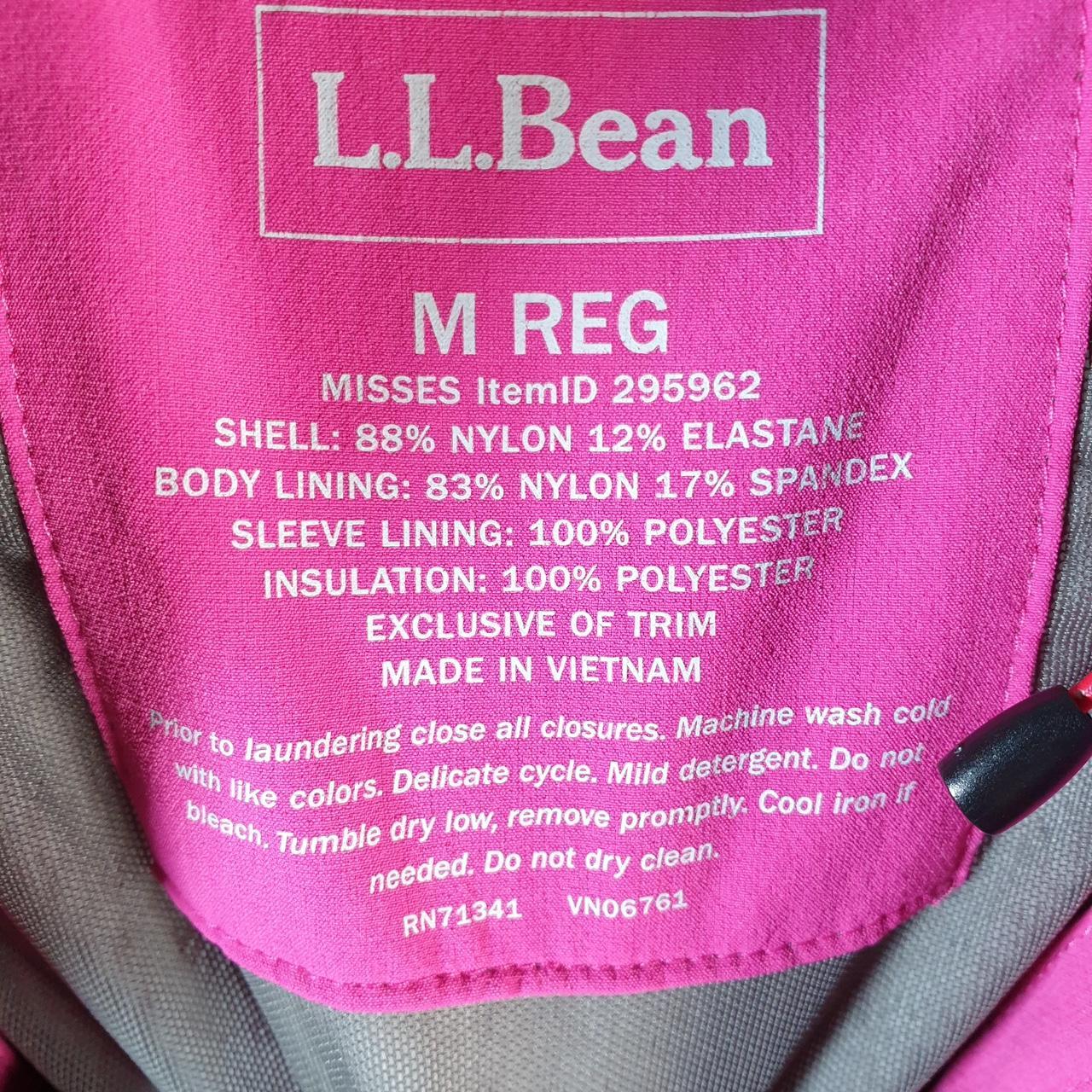 Vintage L.L. Bean Polartec Outdoors Nylon Jacket Mens Medium Pink Full Zip Waterproof