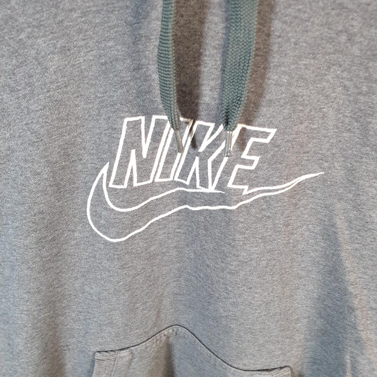 Vintage Nike 90s Spellout Club Embroidered Hoodie Men’s Medium Grey Swoosh Y2K